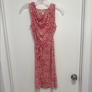 LOFT Red and White Sleeveless Dress small petite